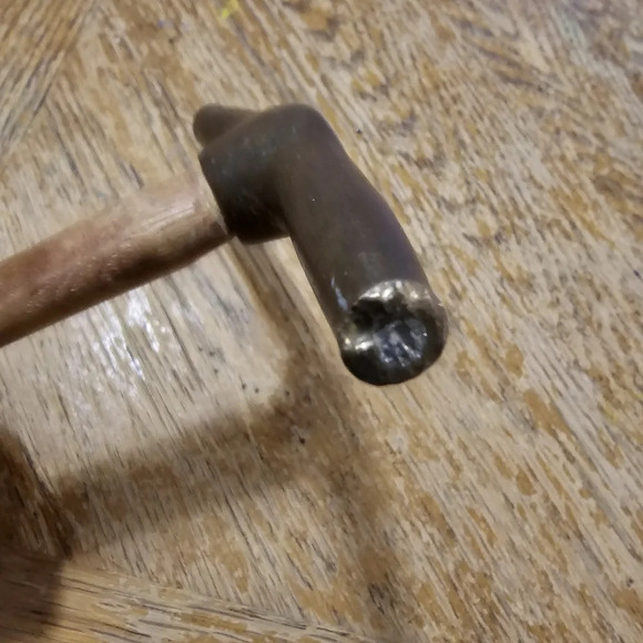 Vintage  G.W. Mount Brass Head Tack Hammer With Wooden Handle 6 Inch X 9 Inch so - Picture 3 of 8